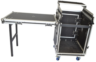 Cobra 12U + 10U Rack Case with Laptop Shelf & Side Table – Studio & Live